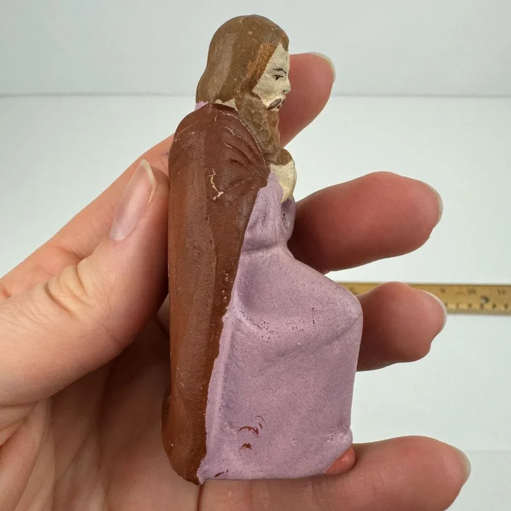 Vtg Nativity Manger Joseph Christmas Replacement Paper Mache Delicate‎ Germany
